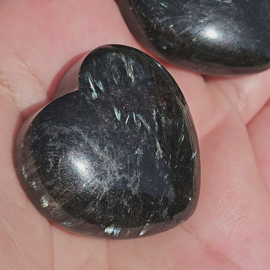 Garnet & Arfvedsonite Hearts