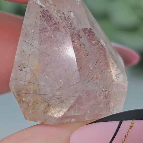 Black & Golden Rutile Freeform With Hematite Inclusions