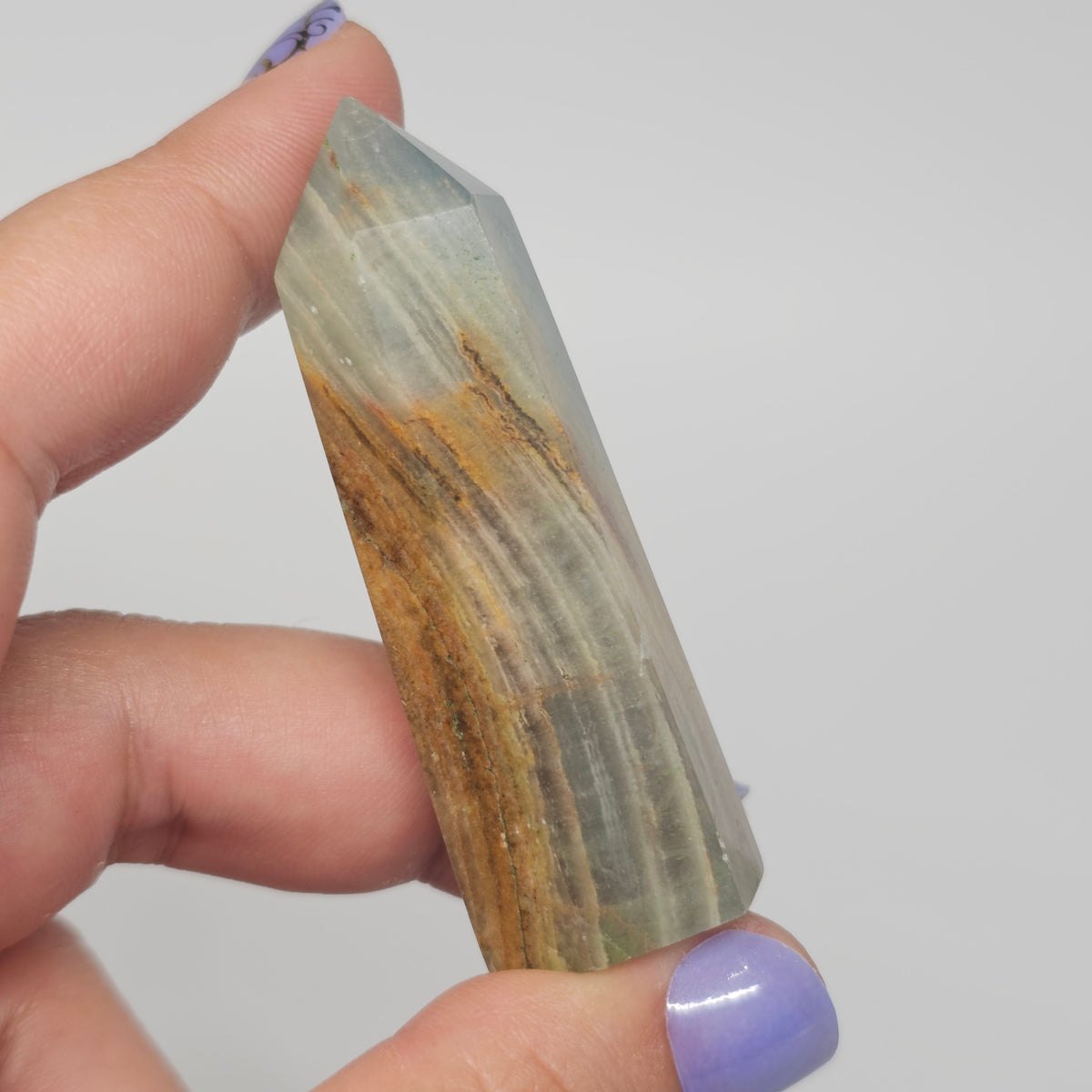 Blue Onyx (Blue Banded Calcite) Tower | C