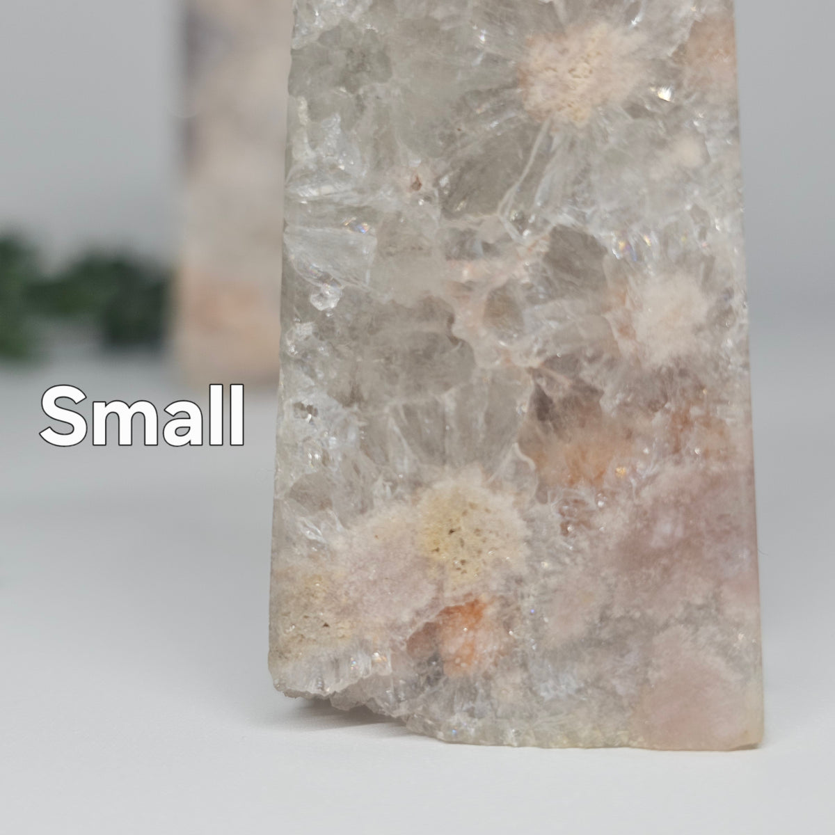 Flower Agate & Quartz Obelisks
