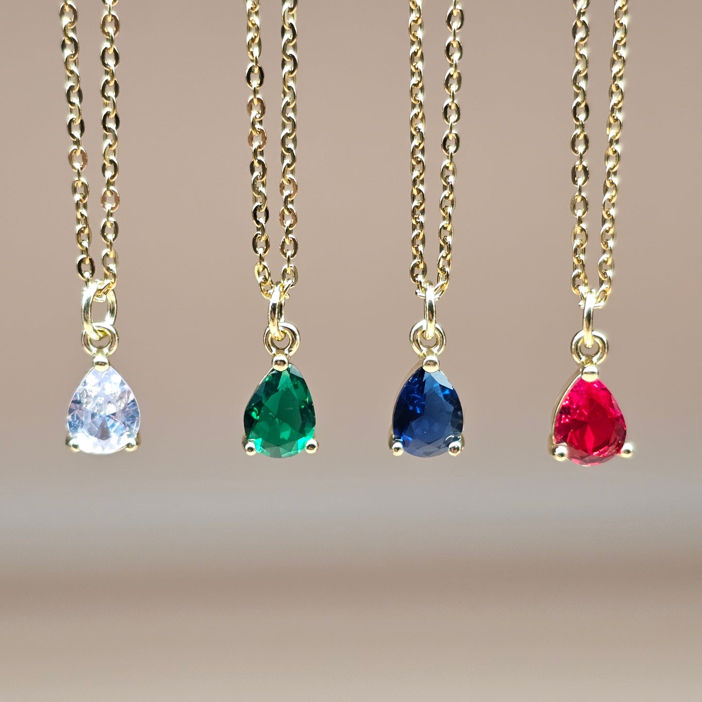 CZ Teardrop Necklaces | Gemstone Simulant
