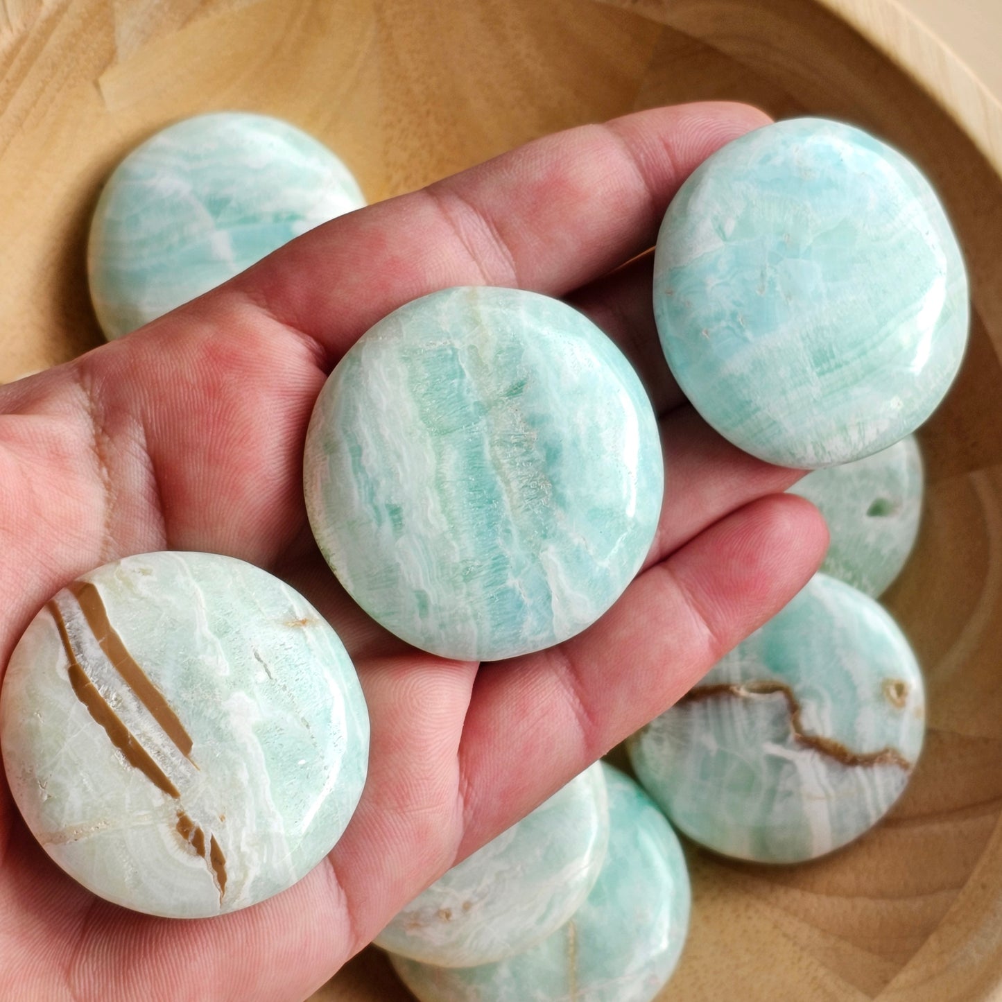 Caribbean Calcite Flat Stones | Crystal Cookies