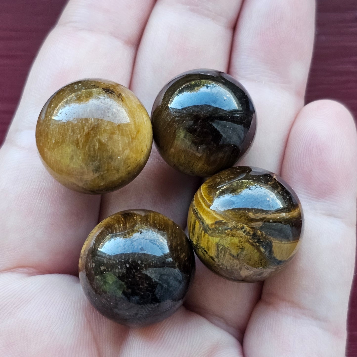 Baby Tigers Eye Spheres