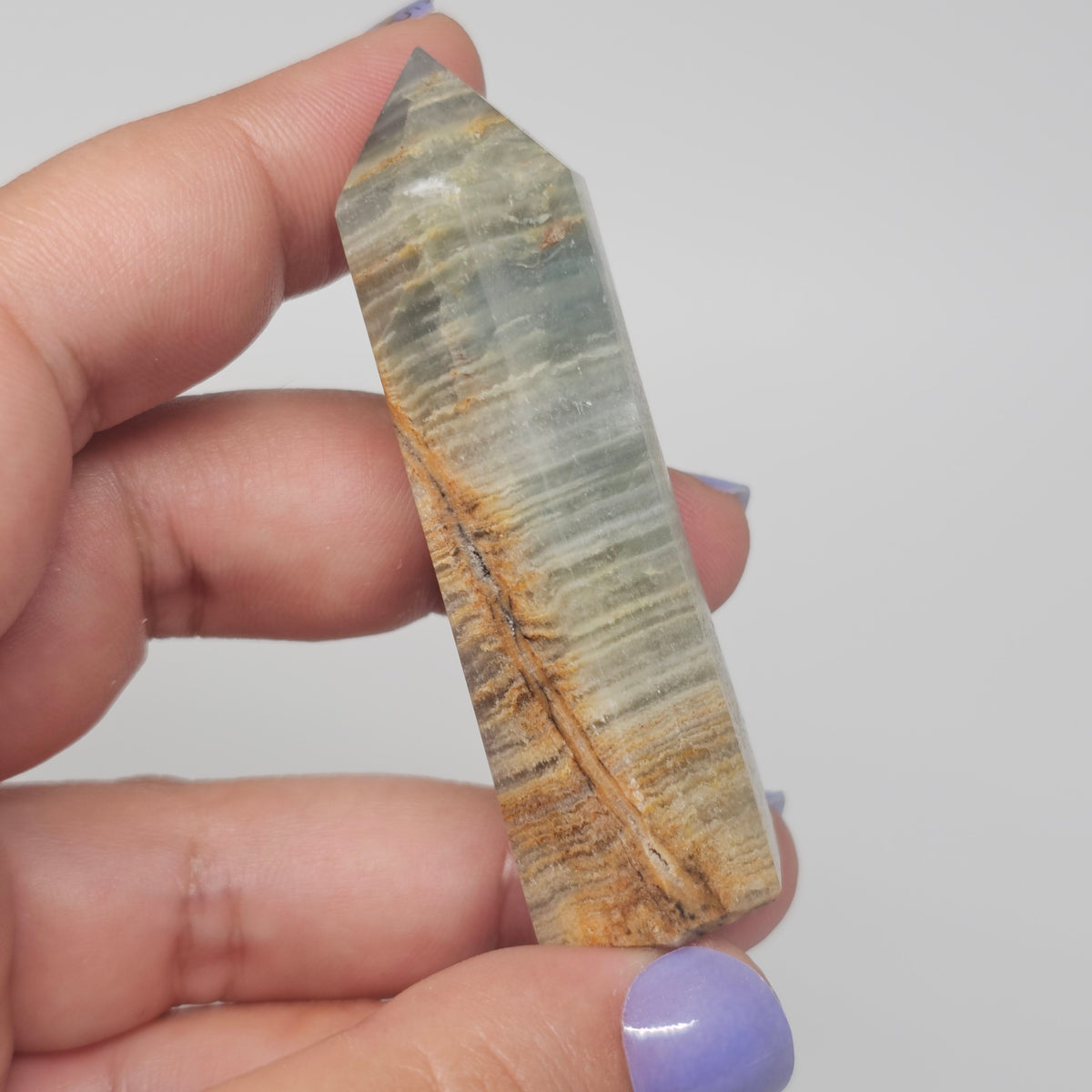 Blue Onyx (Blue Banded Calcite) Tower | D