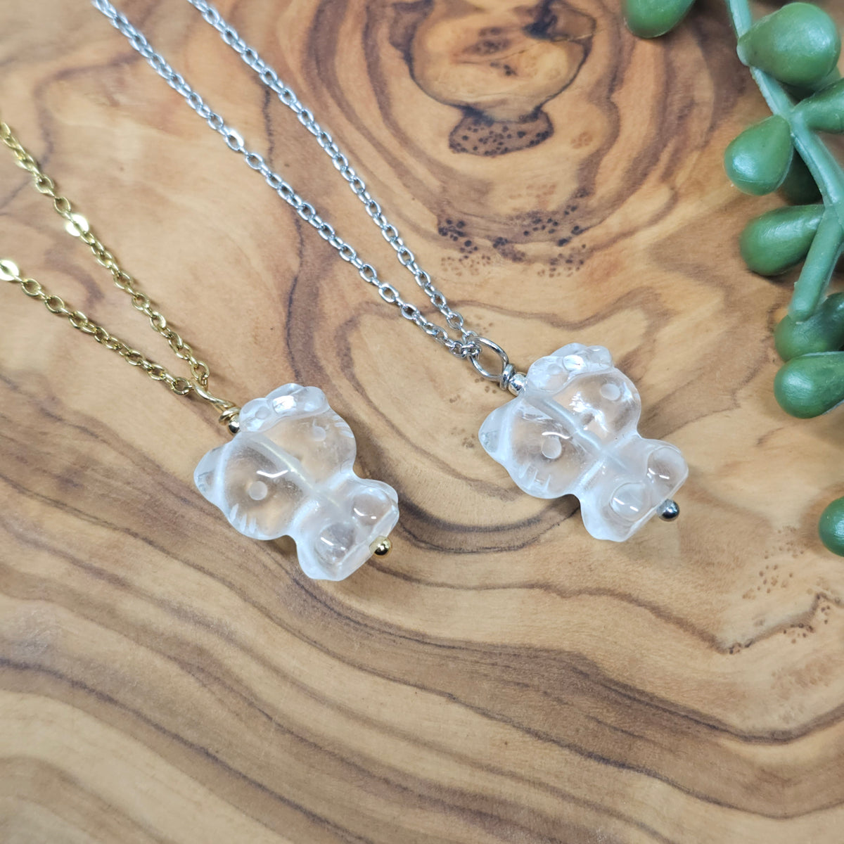Hello Kitty Clear Quartz Necklace | Handmade Crystal Necklace