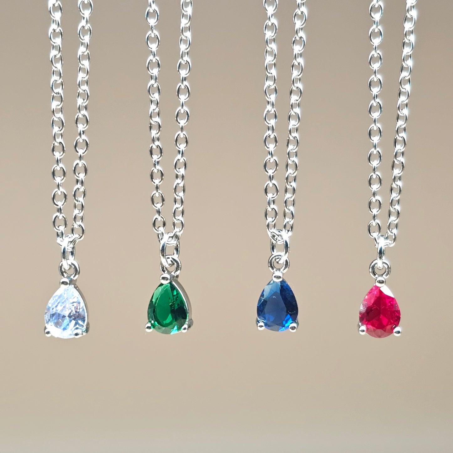 CZ Teardrop Necklaces | Gemstone Simulant