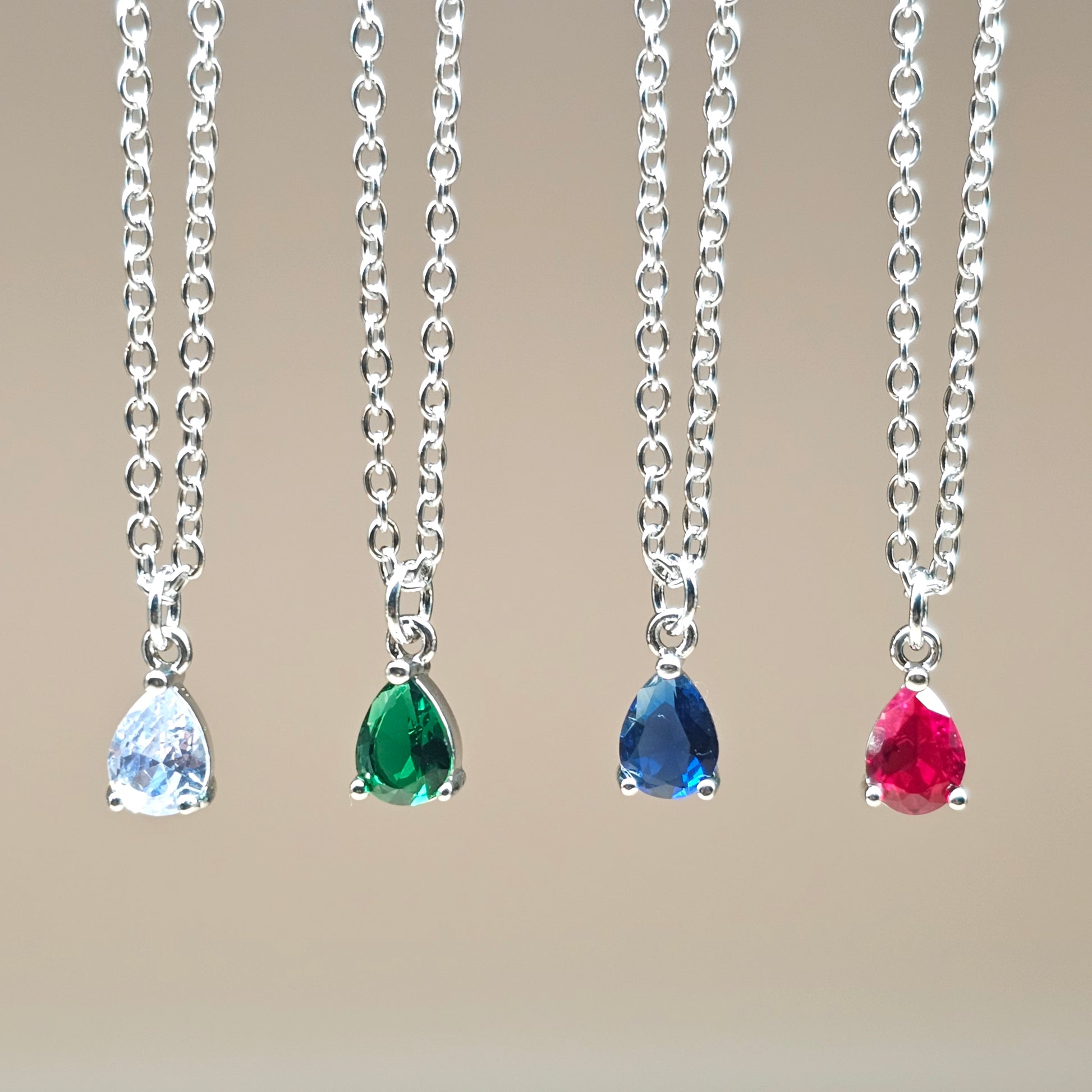 CZ Teardrop Necklaces | Gemstone Simulant