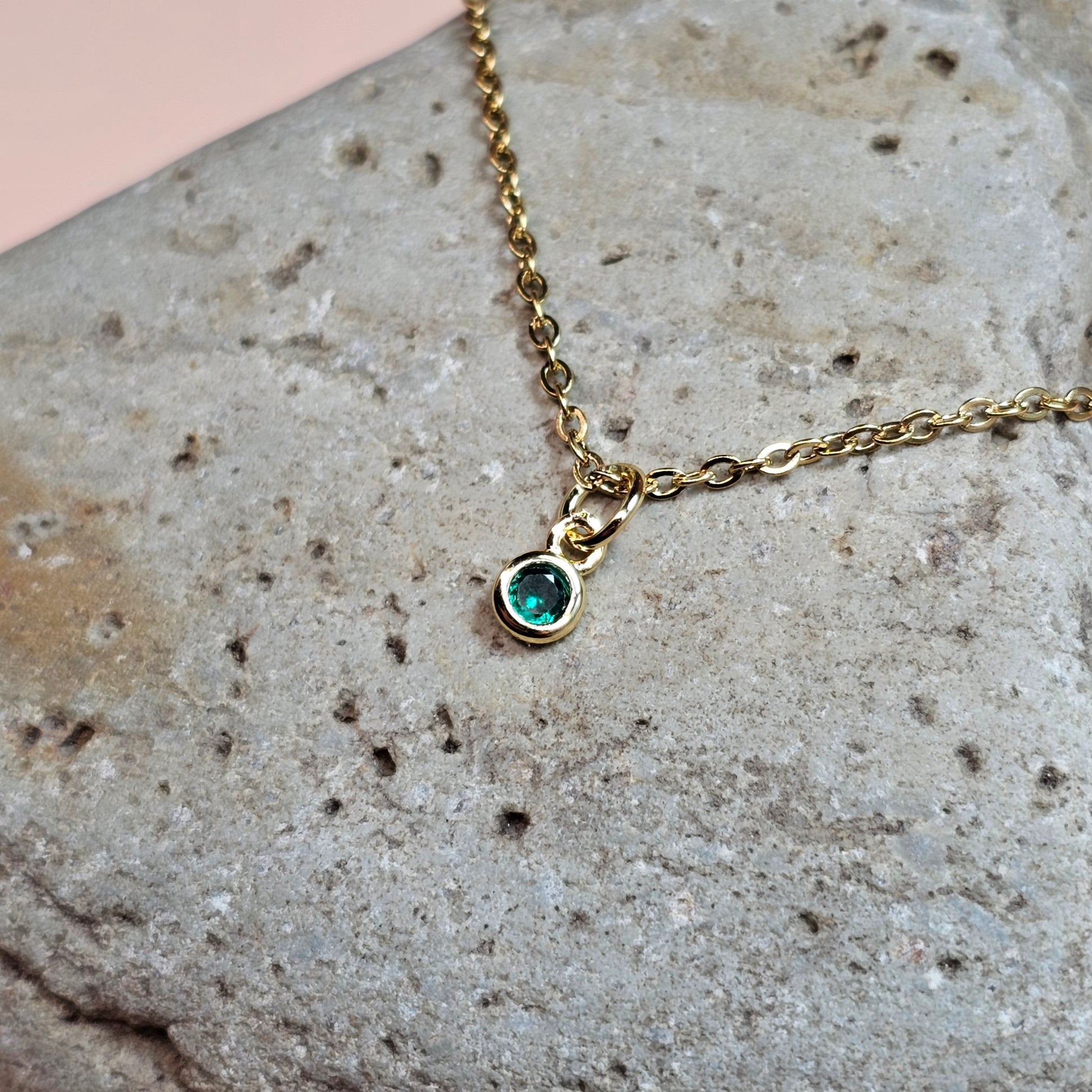 Dainty CZ Solitaire Necklaces | Gemstone Simulant