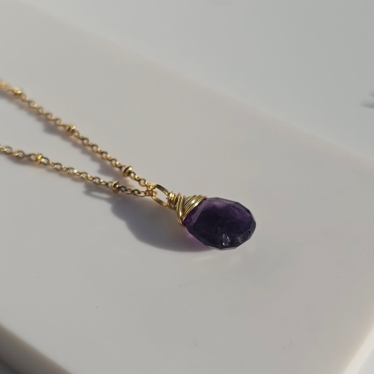 Amethyst Satellite Chain Necklace | Gold & Silver
