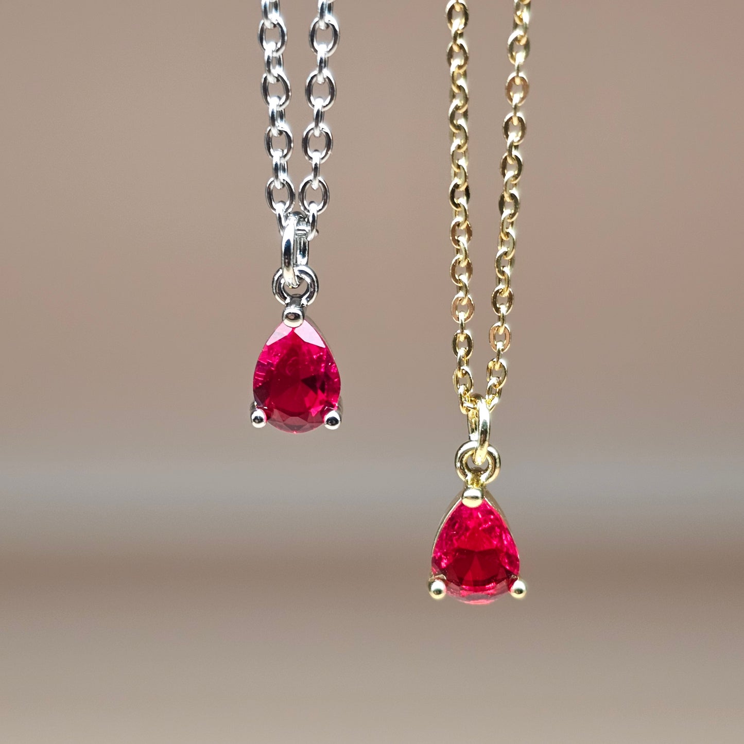 CZ Teardrop Necklaces | Gemstone Simulant