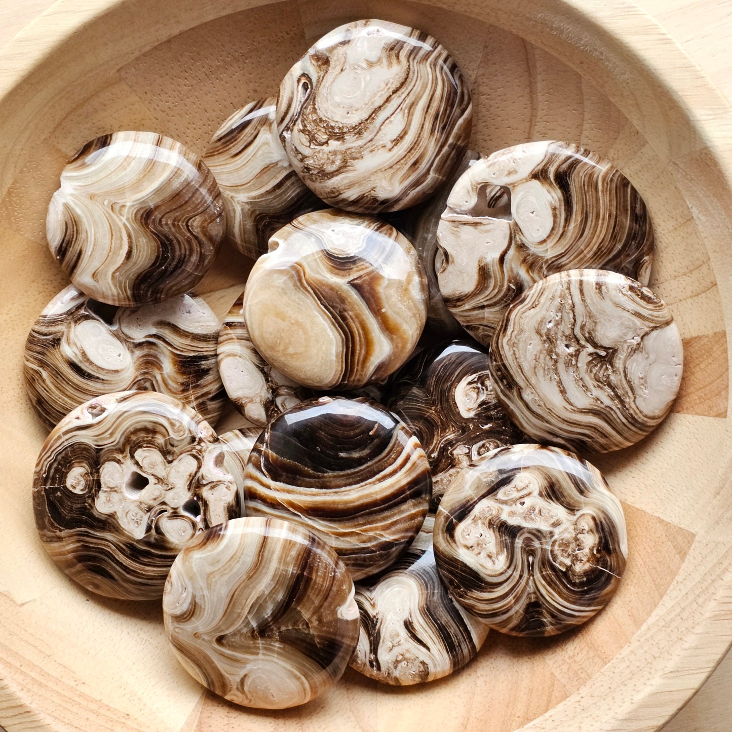 Chocolate Calcite Flat Stones | Crystal Cookies