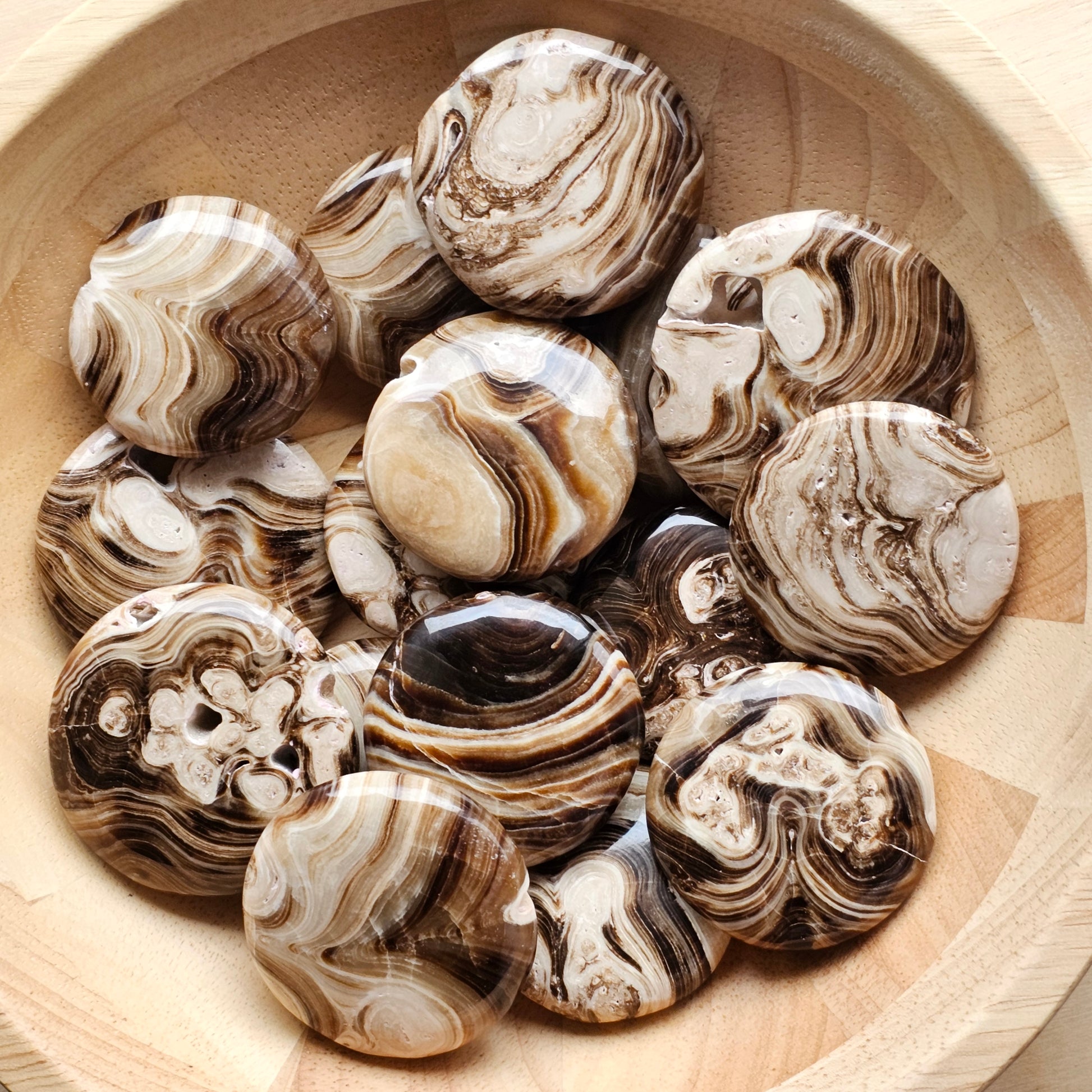 Chocolate Calcite Flat Stones | Crystal Cookies