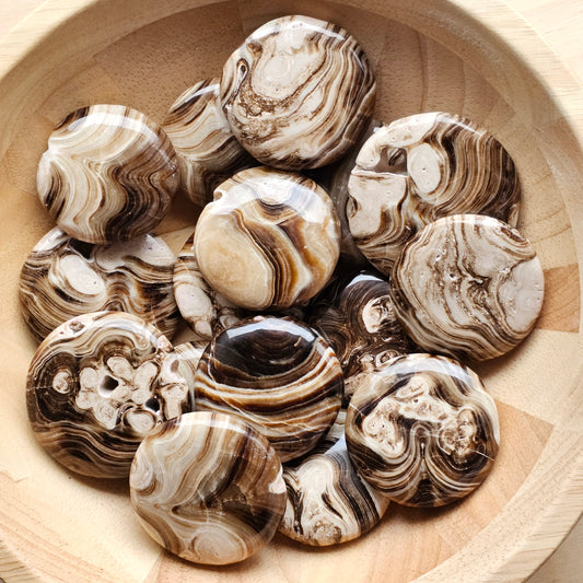 Chocolate Calcite Flat Stones | Crystal Cookies