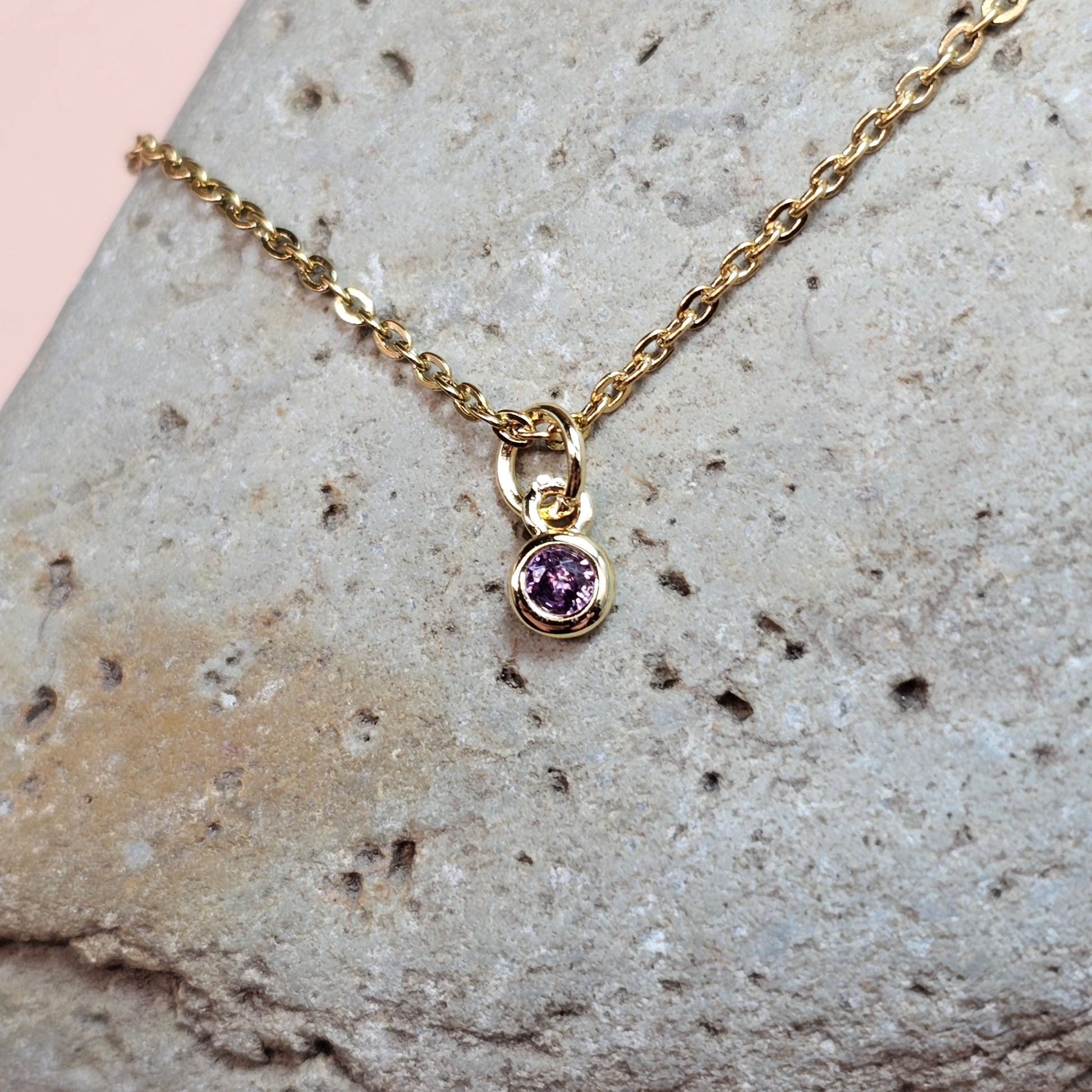 Dainty CZ Solitaire Necklaces | Gemstone Simulant