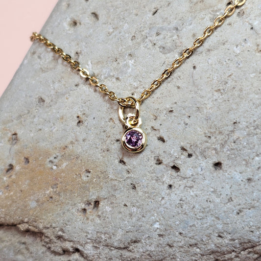 Dainty CZ Solitaire Necklaces | Gemstone Simulant