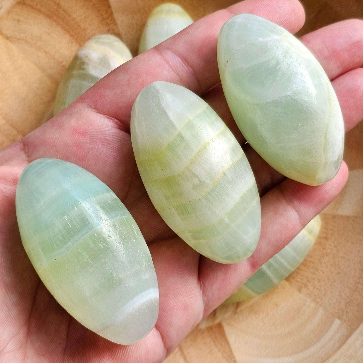 Pistachio Calcite Lingams | Shivas