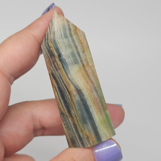 Blue Onyx (Blue Banded Calcite) Tower | E