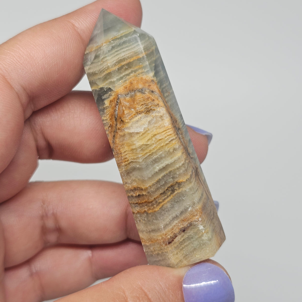 Blue Onyx (Blue Banded Calcite) Tower | D