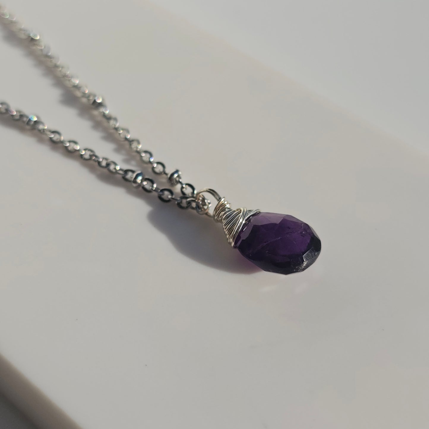 Amethyst Satellite Chain Necklace | Gold & Silver