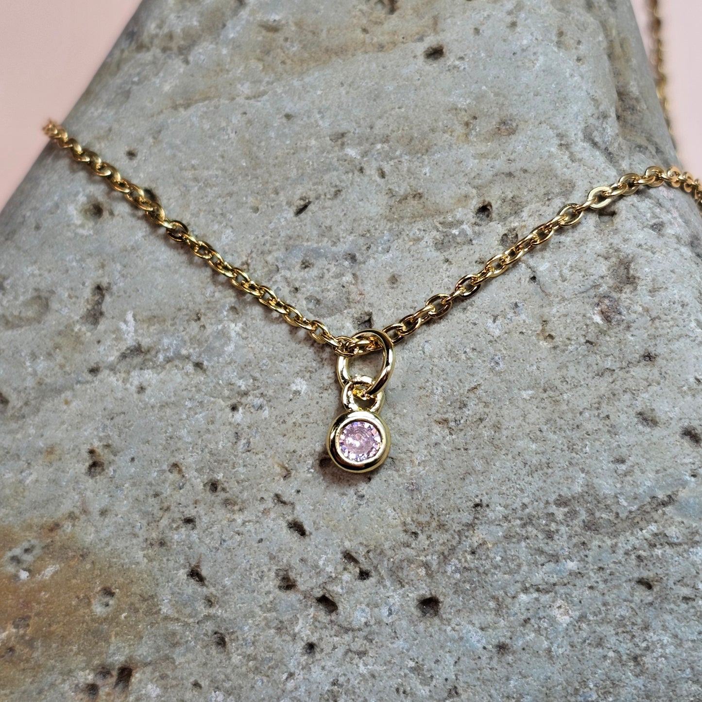 Dainty CZ Solitaire Necklaces | Gemstone Simulant