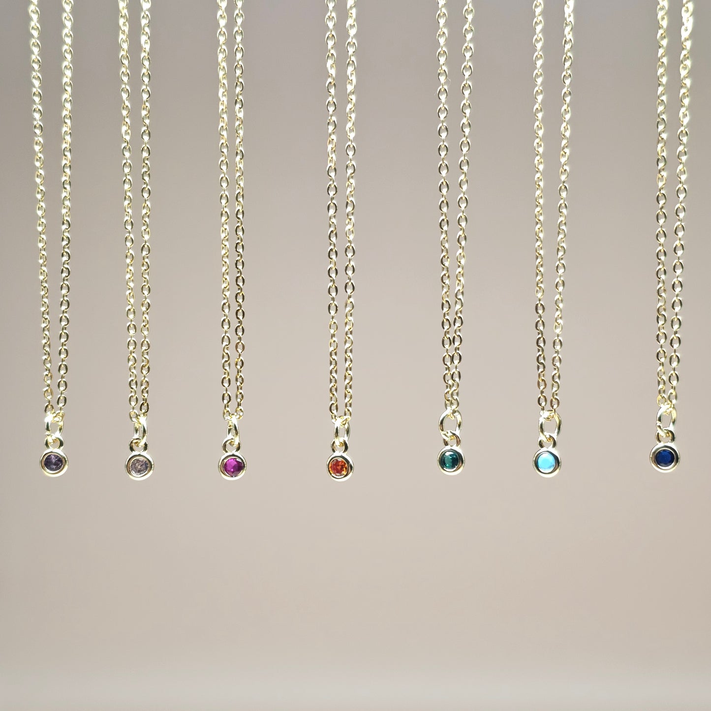 Dainty CZ Solitaire Necklaces | Gemstone Simulant