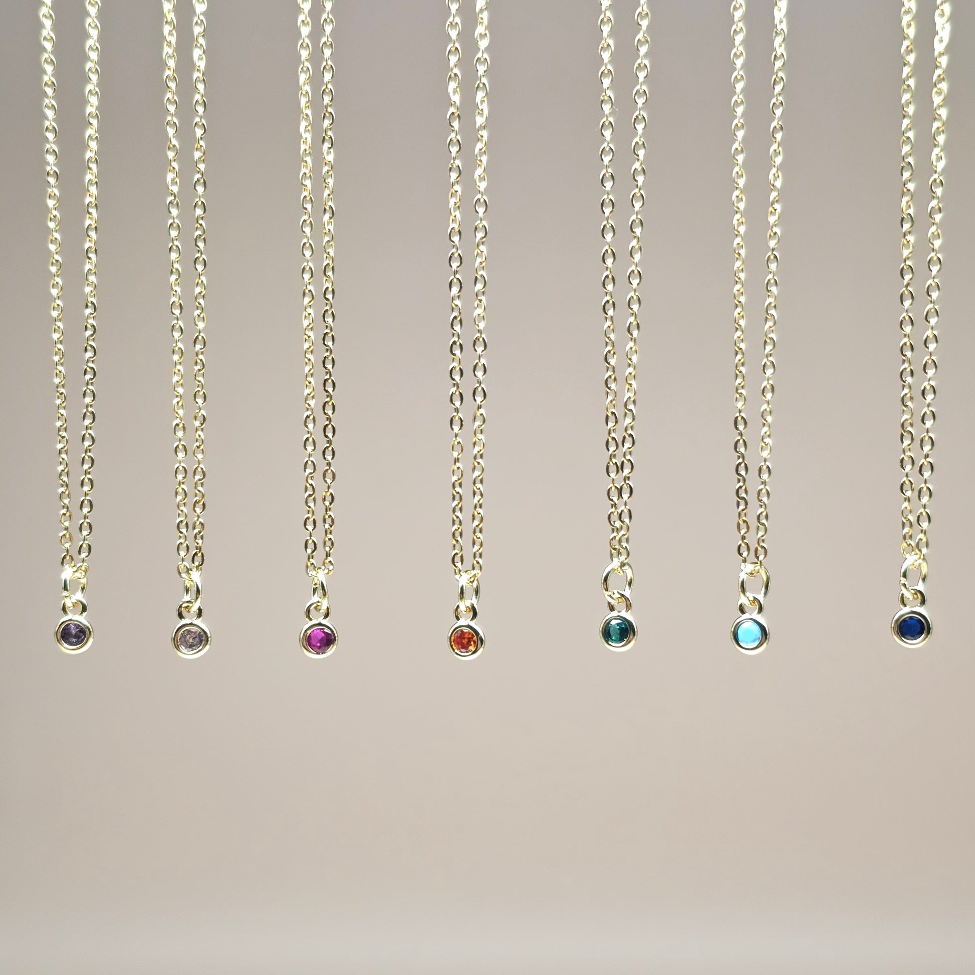 Dainty CZ Solitaire Necklaces | Gemstone Simulant