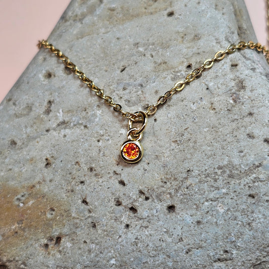 Dainty CZ Solitaire Necklaces | Gemstone Simulant