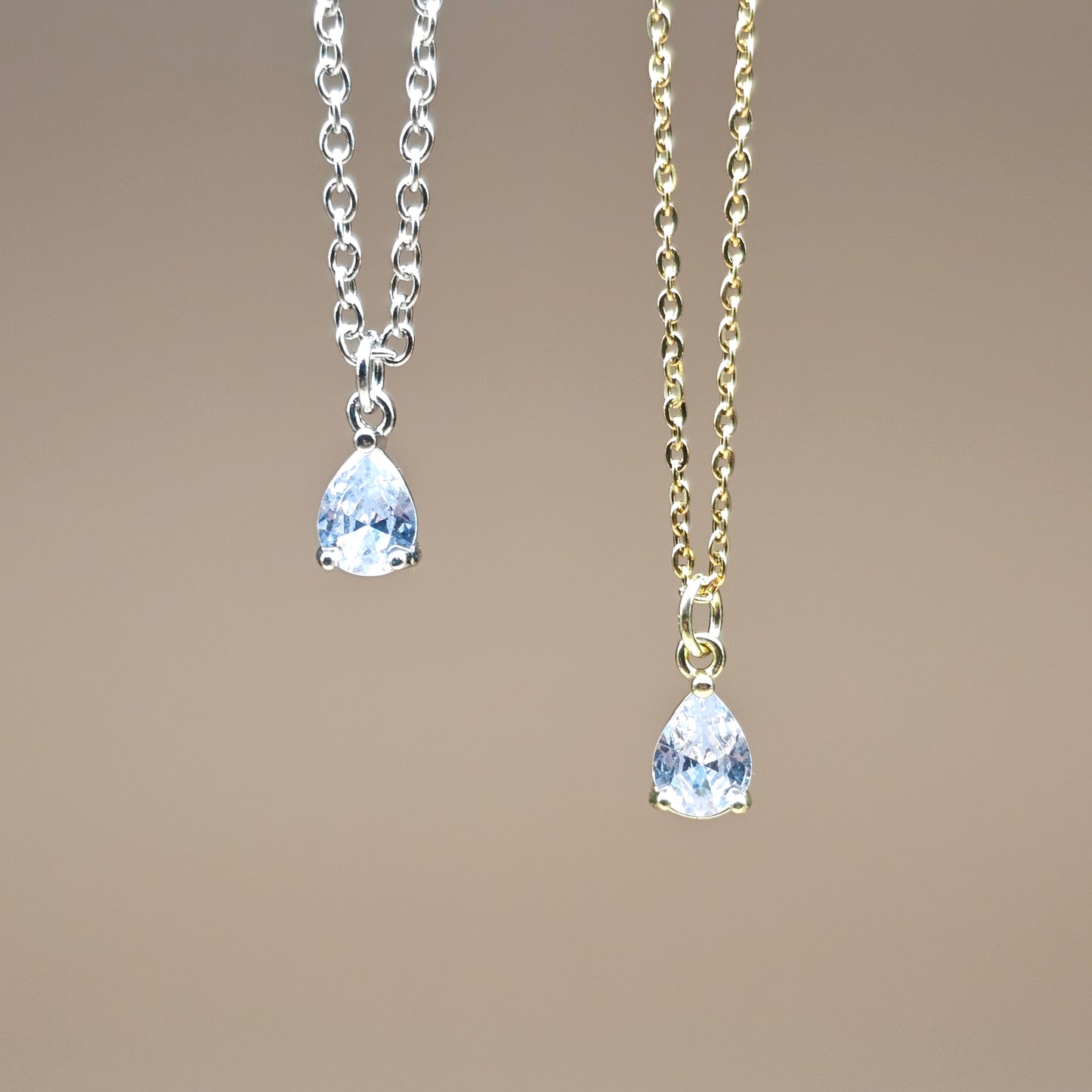 CZ Teardrop Necklaces | Gemstone Simulant