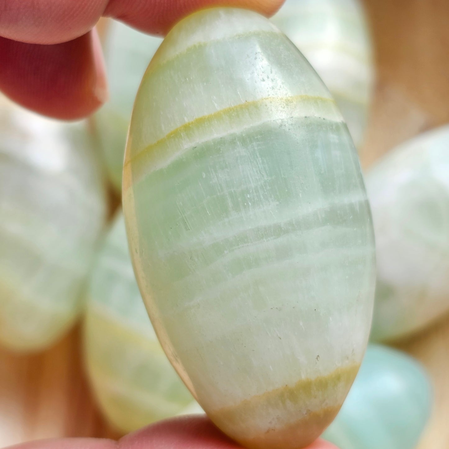 Pistachio Calcite Lingams | Shivas