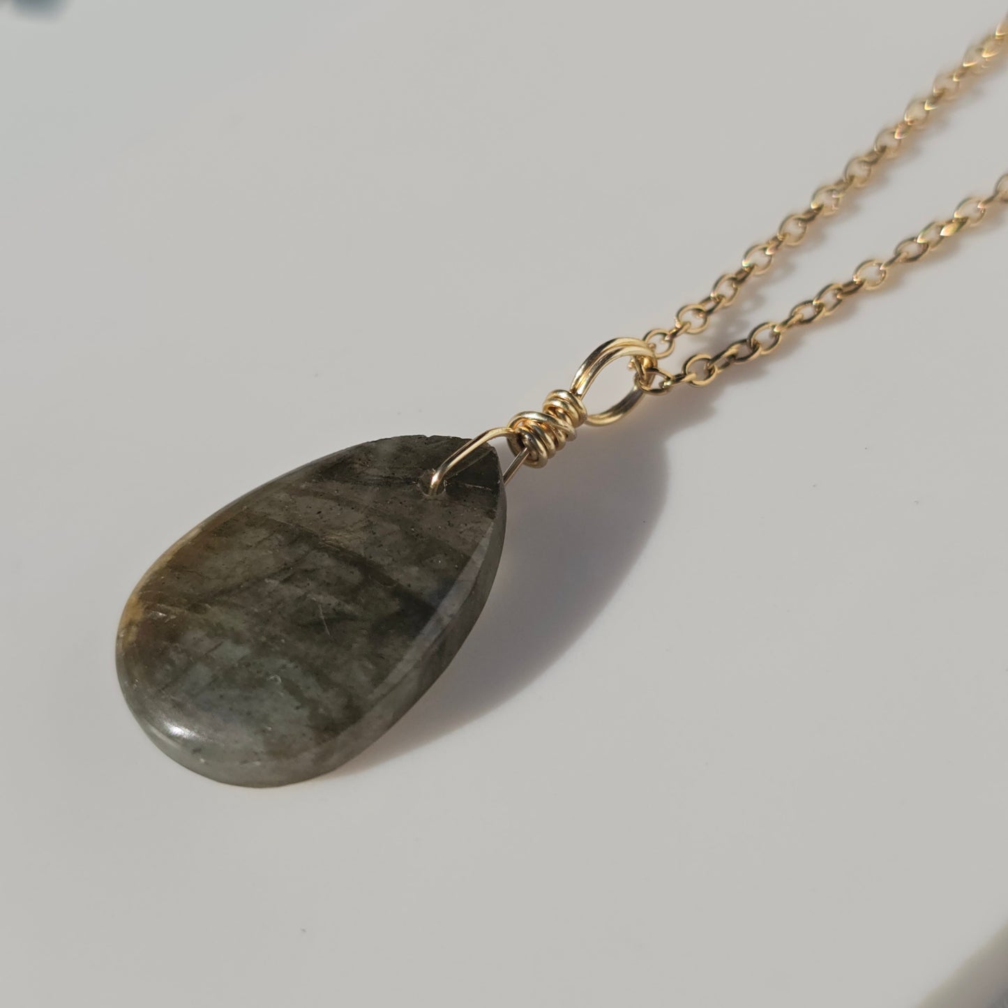 Labradorite Necklace (#43) | Purple, Gold, Green & Blue Flash
