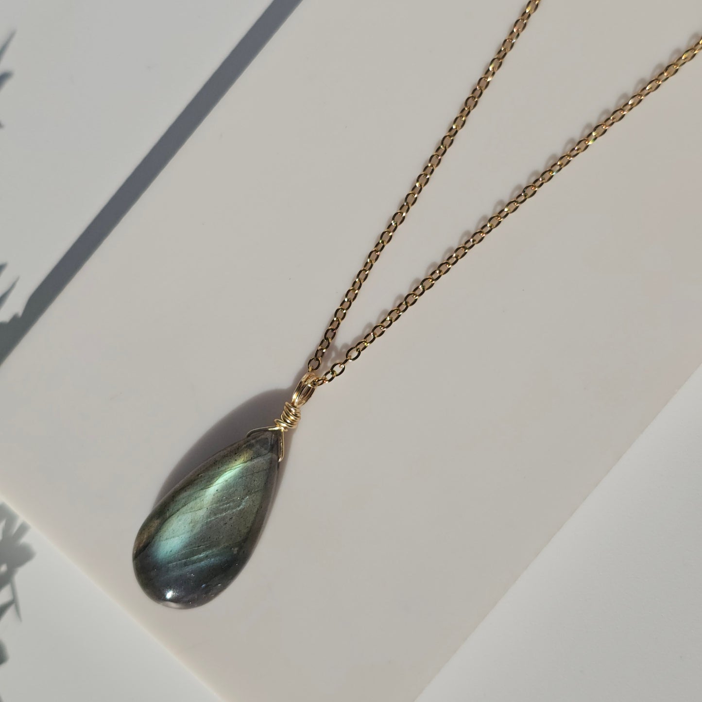 Labradorite Necklace (#59) | Green & Blue Flash