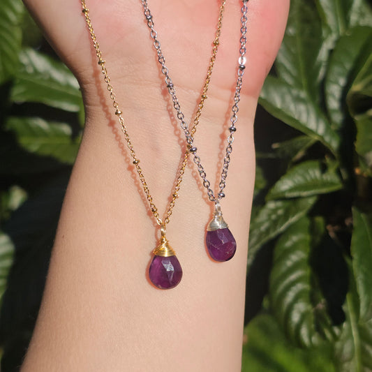 Amethyst Satellite Chain Necklace | Gold & Silver