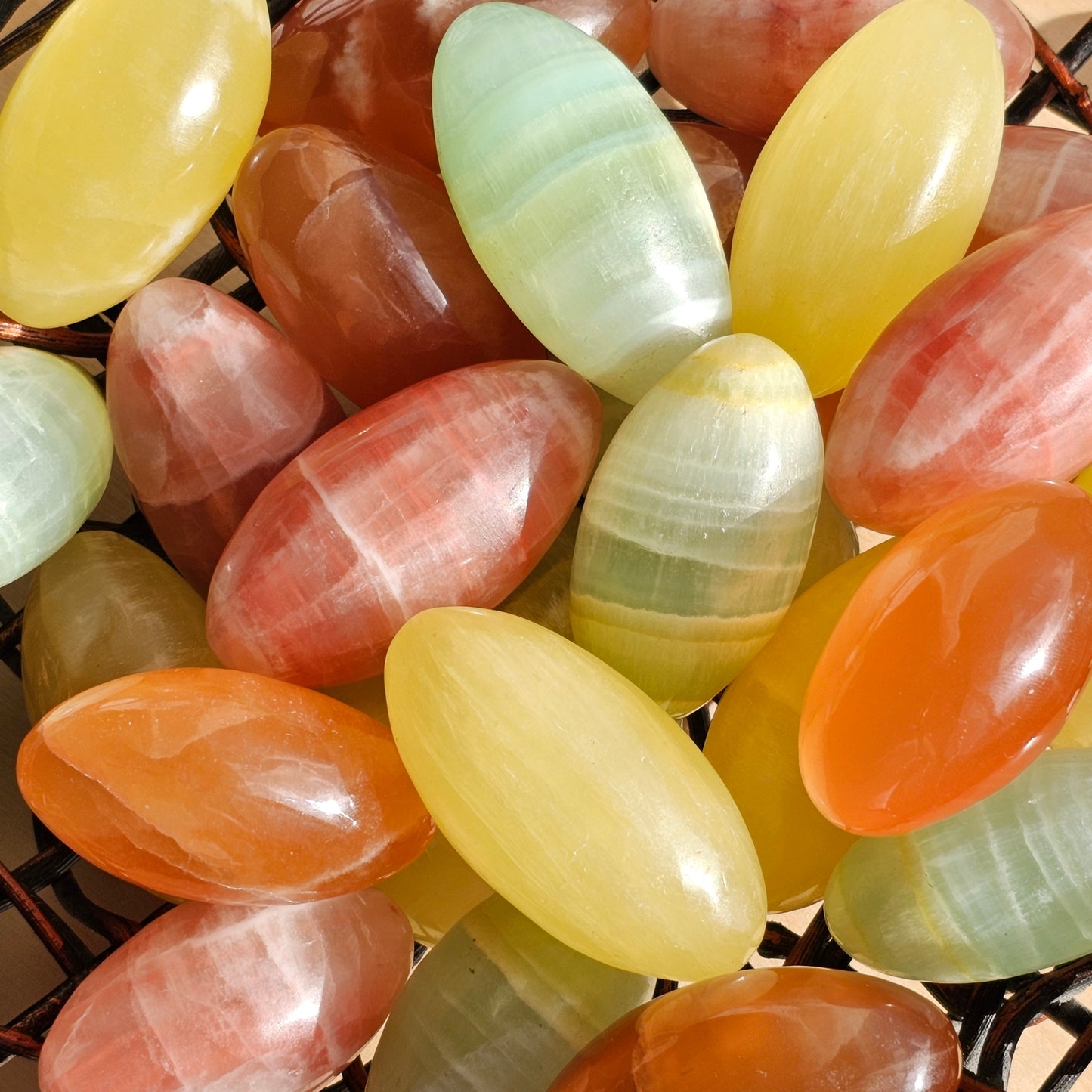 Colourful Calcite Lingams | Shivas