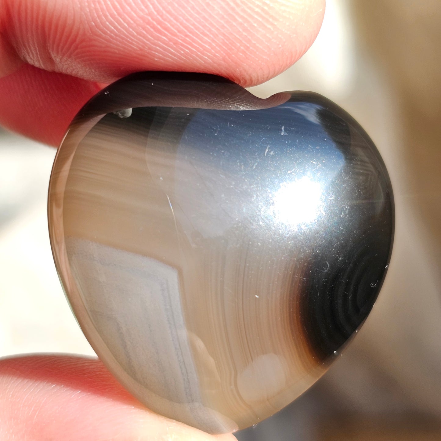 Banded Agate Heart Carvings
