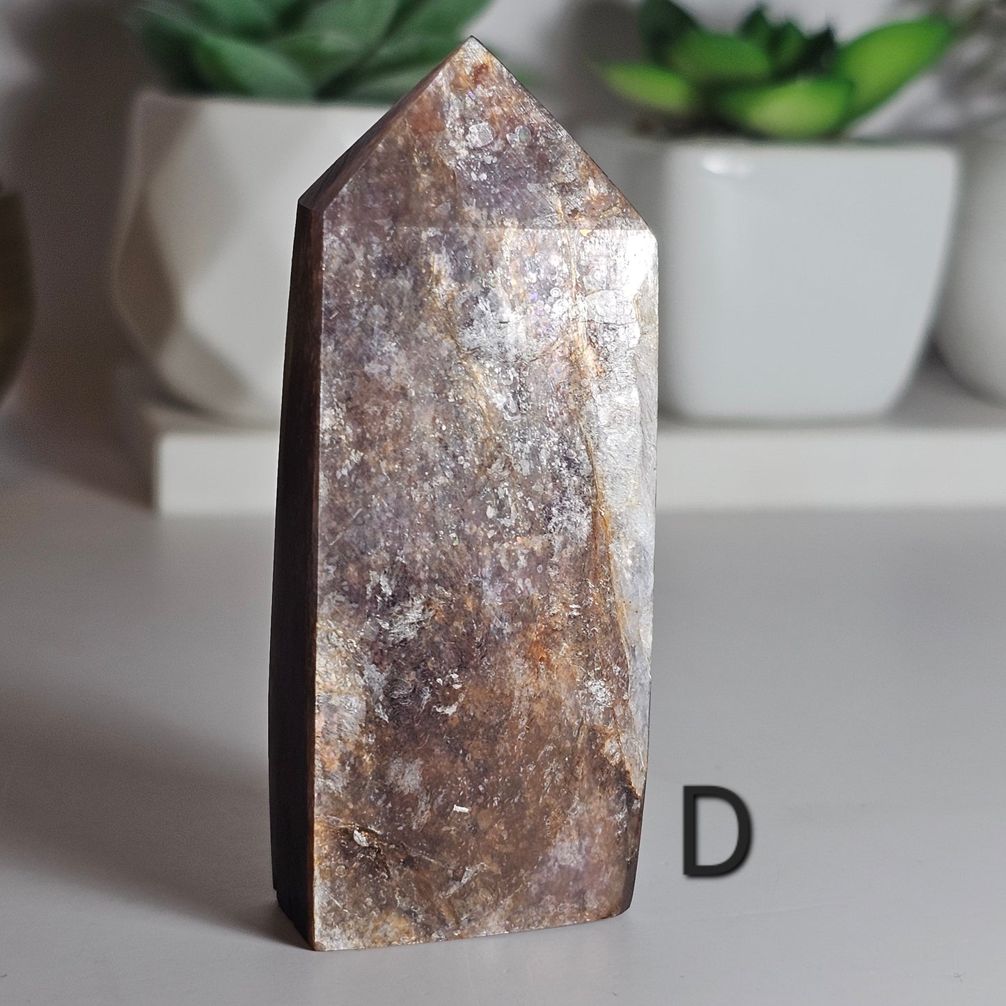 Gemmy High Quality Lepidolite/Purple Mica Obelisk (D)