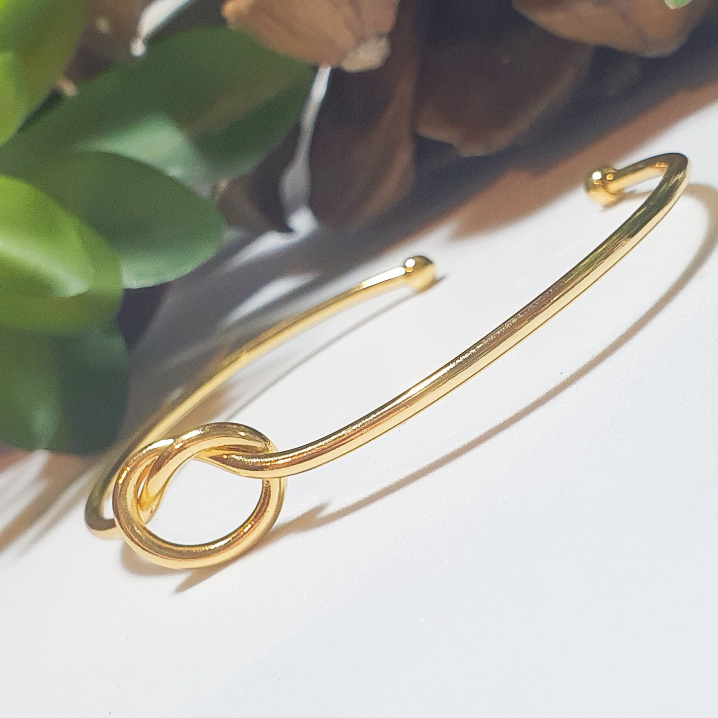 18K Gold Plated Knot Cuff Bangle | brass bracelets