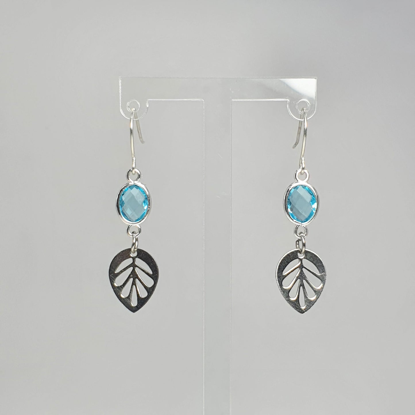 Colourful glass silver leaf earrings | Fashion earrings | Birthday Gifts, Anniversary Gifts, Valentine's Day, Christmas, Easter, Eid, Mother's Day, Diwali, Hannukah, Women's, Girl's, Gifts for her, Gifts for Girlfriend, Gifts for Mom, Gifts for Mum, Gifts for Friend, Handmade Gifts, Handmade Jewelry, New Year's Eve, Graduation, Boho, Hippie, Minimalist, Gemstone, Crystal, Crystal Healing